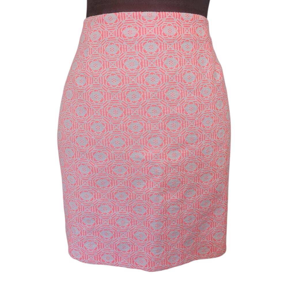 GAP Y2K Pink Coral Geometric Floral Mini Skirt Size 8